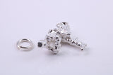 Russian Cossack Charm, Traditional Charm, Made from Solid 925 Grade Sterling Silver, Complete with Attachment Link