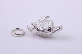 Russian Cossack Charm, Traditional Charm, Made from Solid 925 Grade Sterling Silver, Complete with Attachment Link