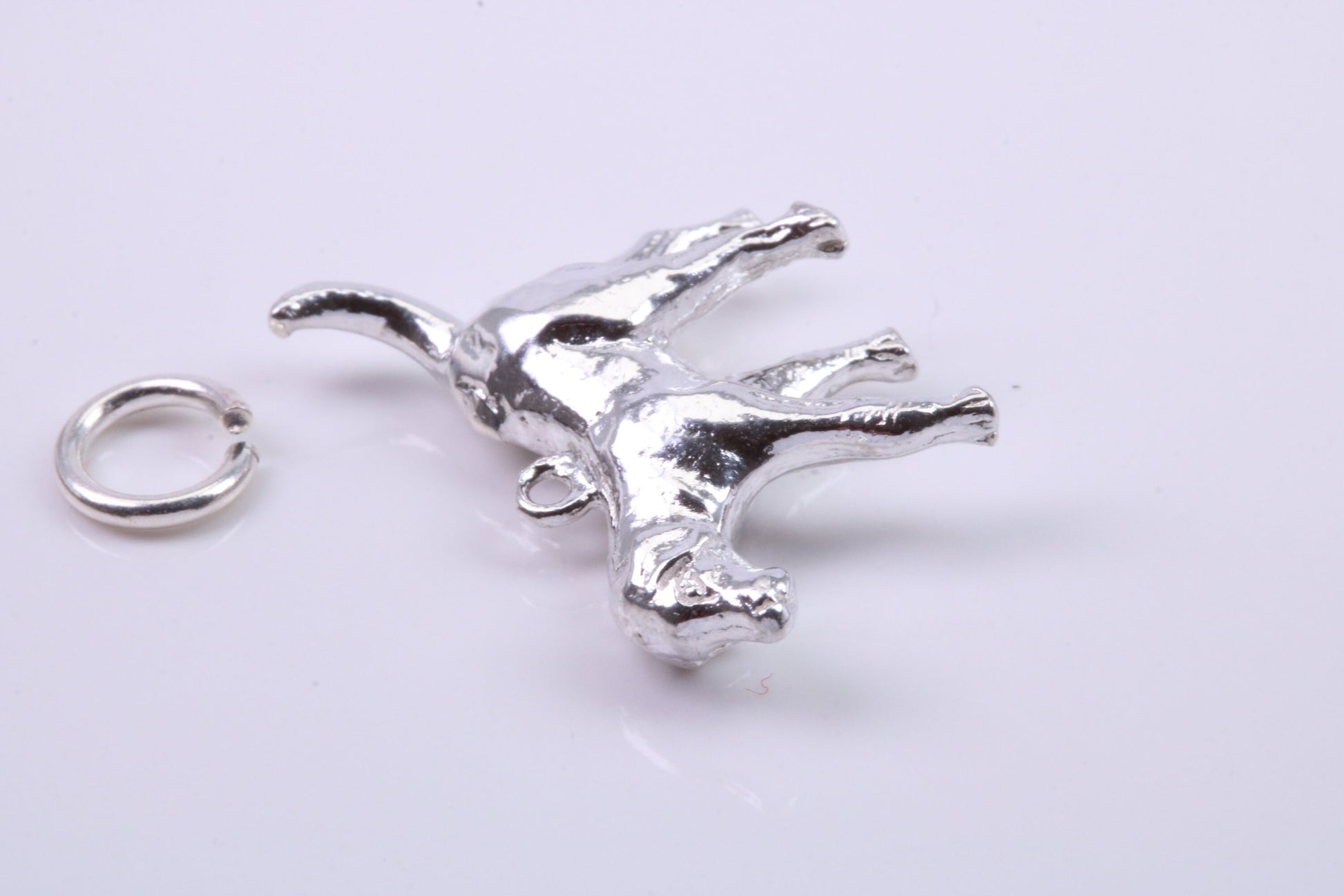 Fox Hound Dog Charm, Traditional Charm, Made from Solid 925 Grade Sterling Silver, Complete with Attachment Link