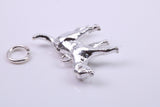 Fox Hound Dog Charm, Traditional Charm, Made from Solid 925 Grade Sterling Silver, Complete with Attachment Link