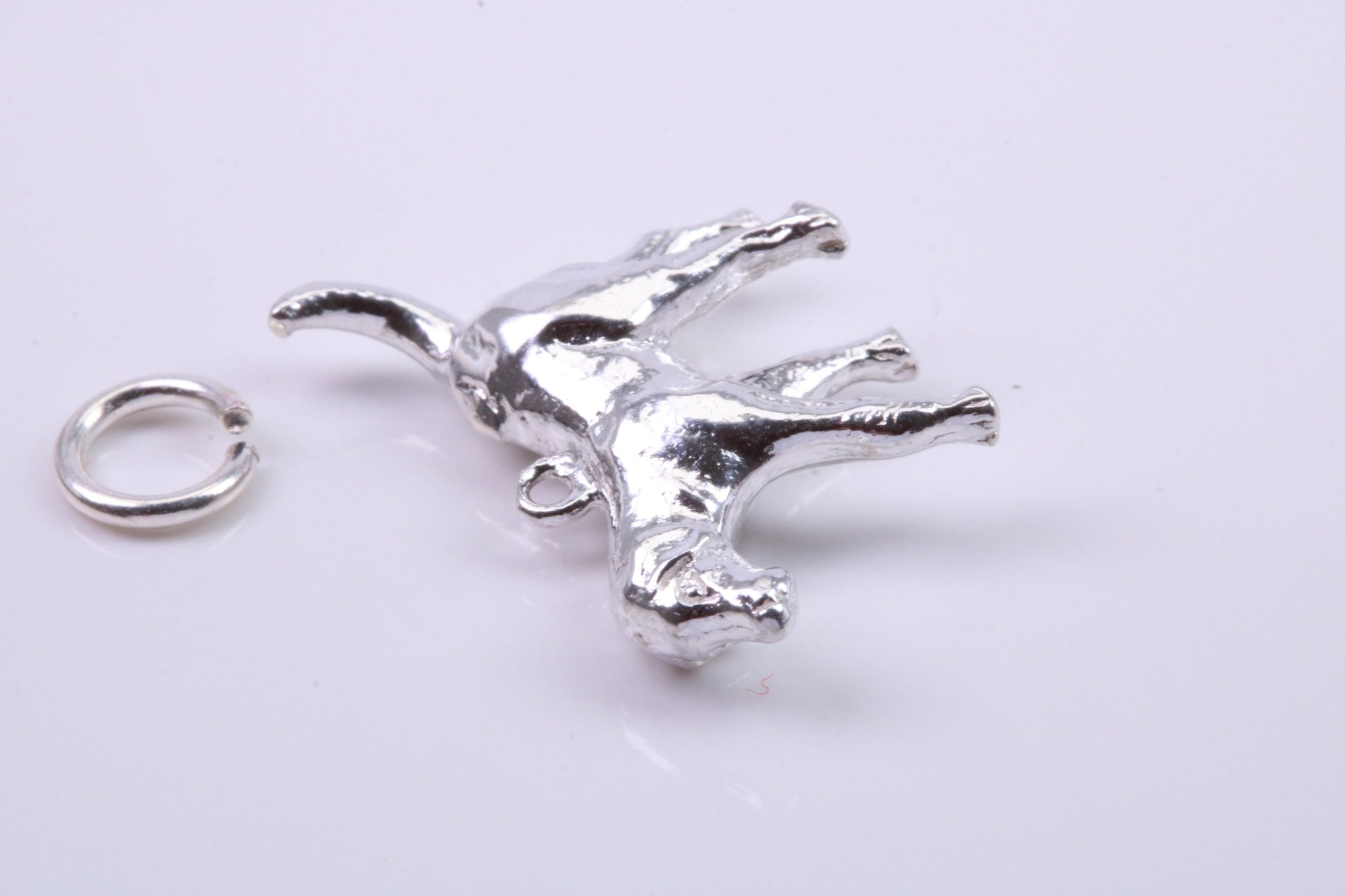 Fox Hound Dog Charm, Traditional Charm, Made from Solid 925 Grade Sterling Silver, Complete with Attachment Link