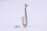 Saxophone Charm, Traditional Charm, Made from Solid 925 Grade Sterling Silver, Complete with Attachment Link