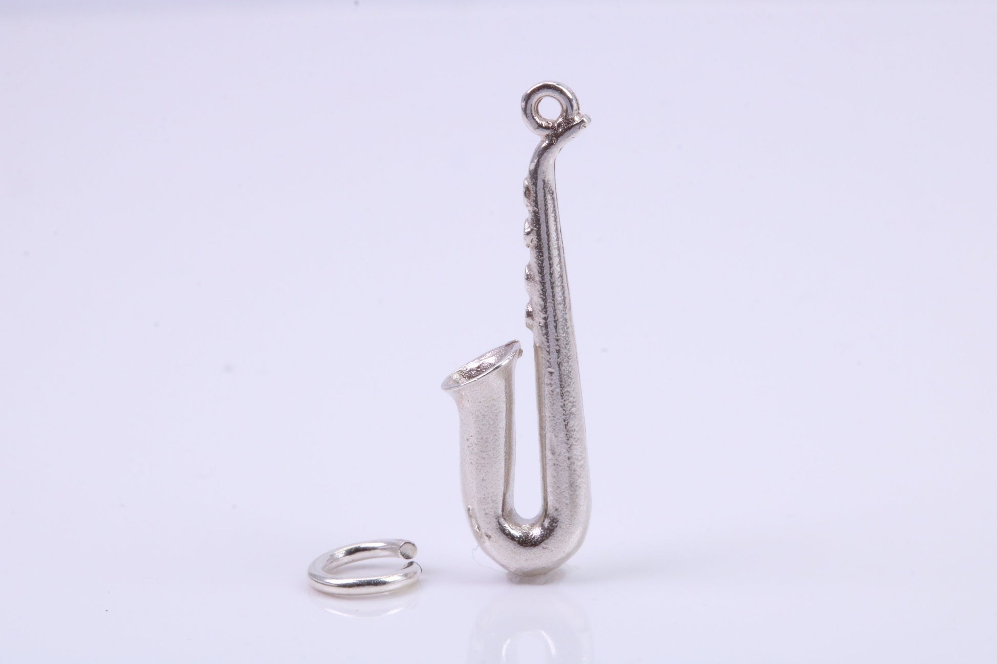 Saxophone Charm, Traditional Charm, Made from Solid 925 Grade Sterling Silver, Complete with Attachment Link