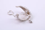 Viking Boat Charm, Traditional Charm, Made from Solid 925 Grade Sterling Silver, Complete with Attachment Link