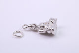 Buddha Charm, Traditional Charm, Made from Solid 925 Grade Sterling Silver, Complete with Attachment Link