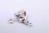 Buddha Charm, Traditional Charm, Made from Solid 925 Grade Sterling Silver, Complete with Attachment Link