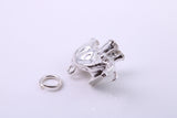 African Tusker Elephant Charm, Traditional Charm, Made from Solid 925 Grade Sterling Silver, Complete with Attachment Link