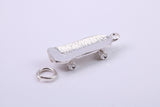 Skateboard Charm, Traditional Charm, Made from Solid 925 Grade Sterling Silver, Complete with Attachment Link