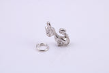 Cat Charm, Traditional Charm, Made from Solid 925 Grade Sterling Silver, Complete with Attachment Link