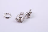 Cat Charm, Traditional Charm, Made from Solid 925 Grade Sterling Silver, Complete with Attachment Link