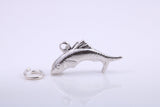 Salmon Fish Charm, Traditional Charm, Made from Solid 925 Grade Sterling Silver, Complete with Attachment Link