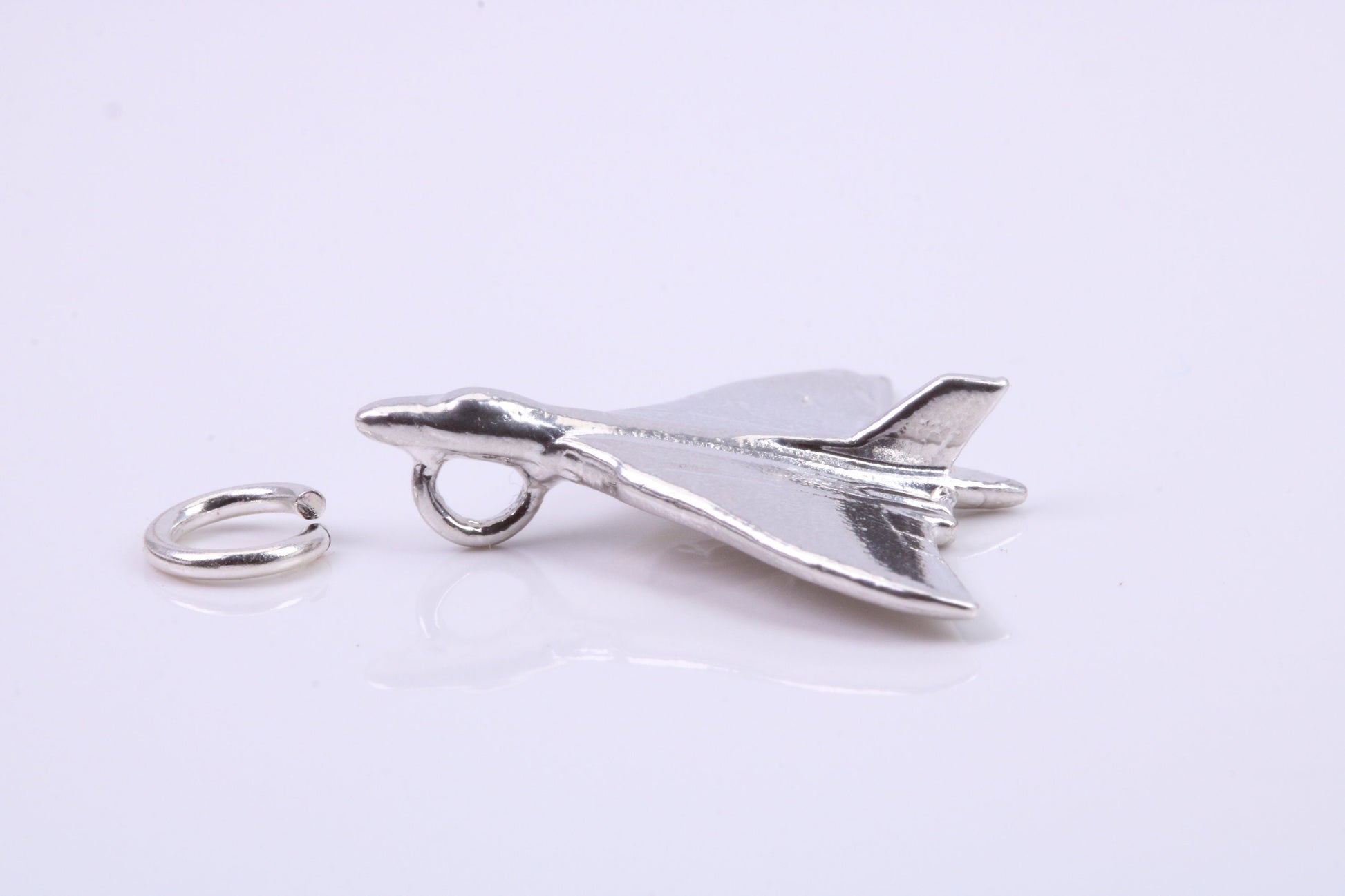 Vulcan Bomber Airplane Charm, Traditional Charm, Made from Solid 925 Grade Sterling Silver, Complete with Attachment Link