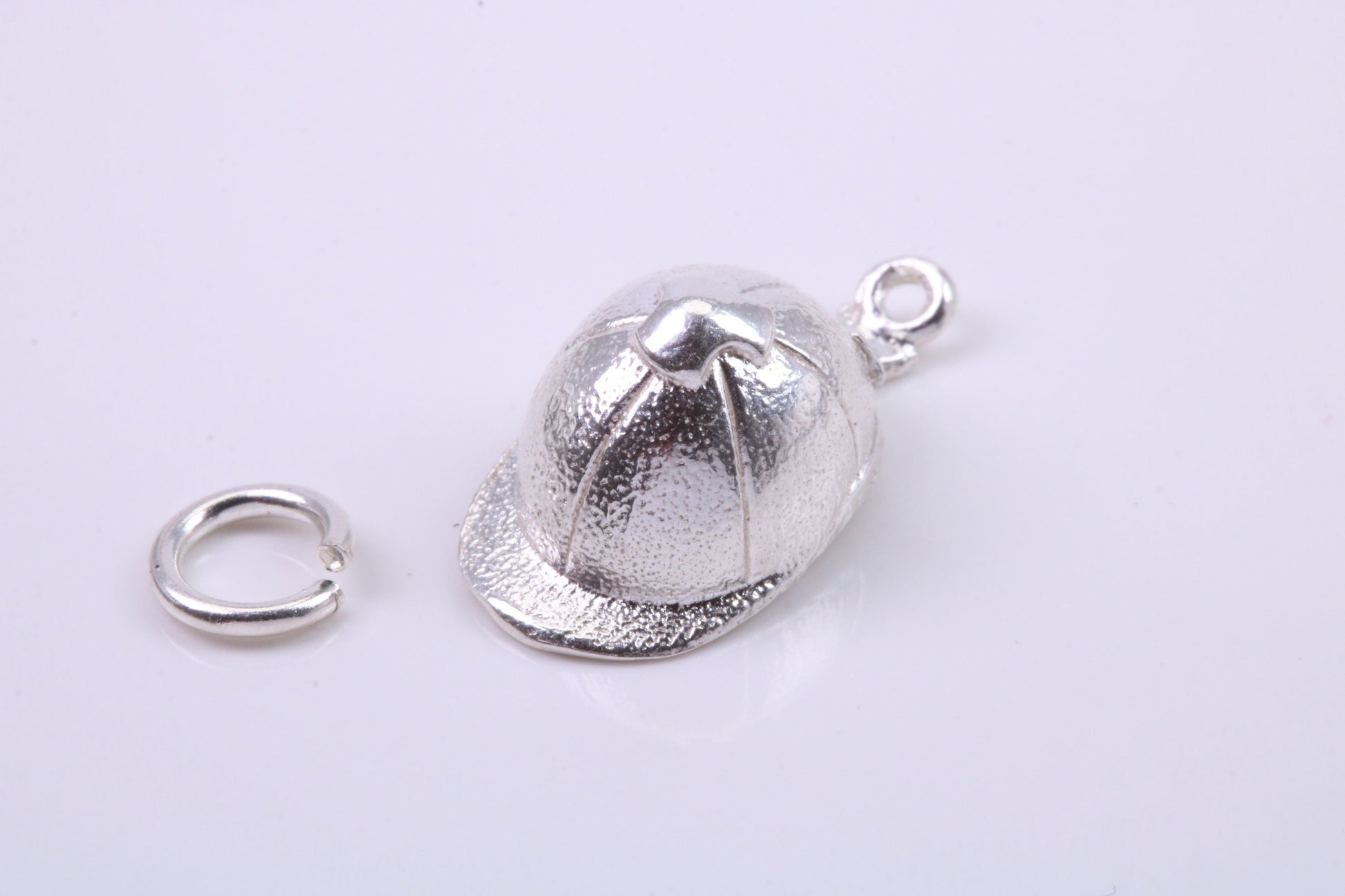 Jockey Hat charm, Traditional Charm, Made from Solid 925 Grade Sterling Silver, Complete with Attachment Link