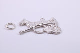 Chariot charm, Traditional Charm, Made from Solid 925 Grade Sterling Silver, Complete with Attachment Link