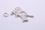 Chariot charm, Traditional Charm, Made from Solid 925 Grade Sterling Silver, Complete with Attachment Link