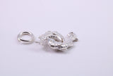 Salmon Fish Charm, Traditional Charm, Made from Solid 925 Grade Sterling Silver, Complete with Attachment Link