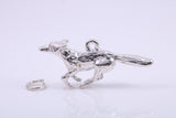 Greyhound Dog Charm, Traditional Charm, Made from Solid 925 Grade Sterling Silver, Complete with Attachment Link