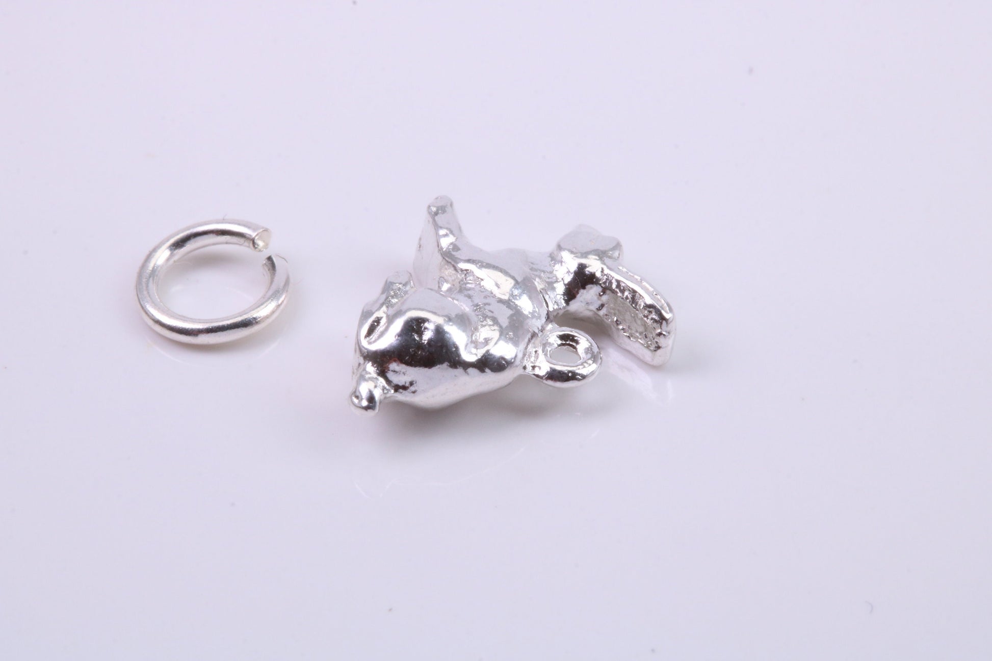 Bunny Rabbit Charm, Traditional Charm, Made from Solid 925 Grade Sterling Silver, Complete with Attachment Link