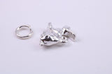 Bunny Rabbit Charm, Traditional Charm, Made from Solid 925 Grade Sterling Silver, Complete with Attachment Link