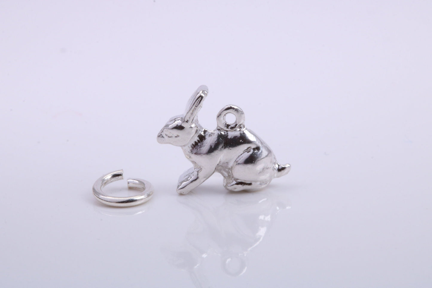 Bunny Rabbit Charm, Traditional Charm, Made from Solid 925 Grade Sterling Silver, Complete with Attachment Link