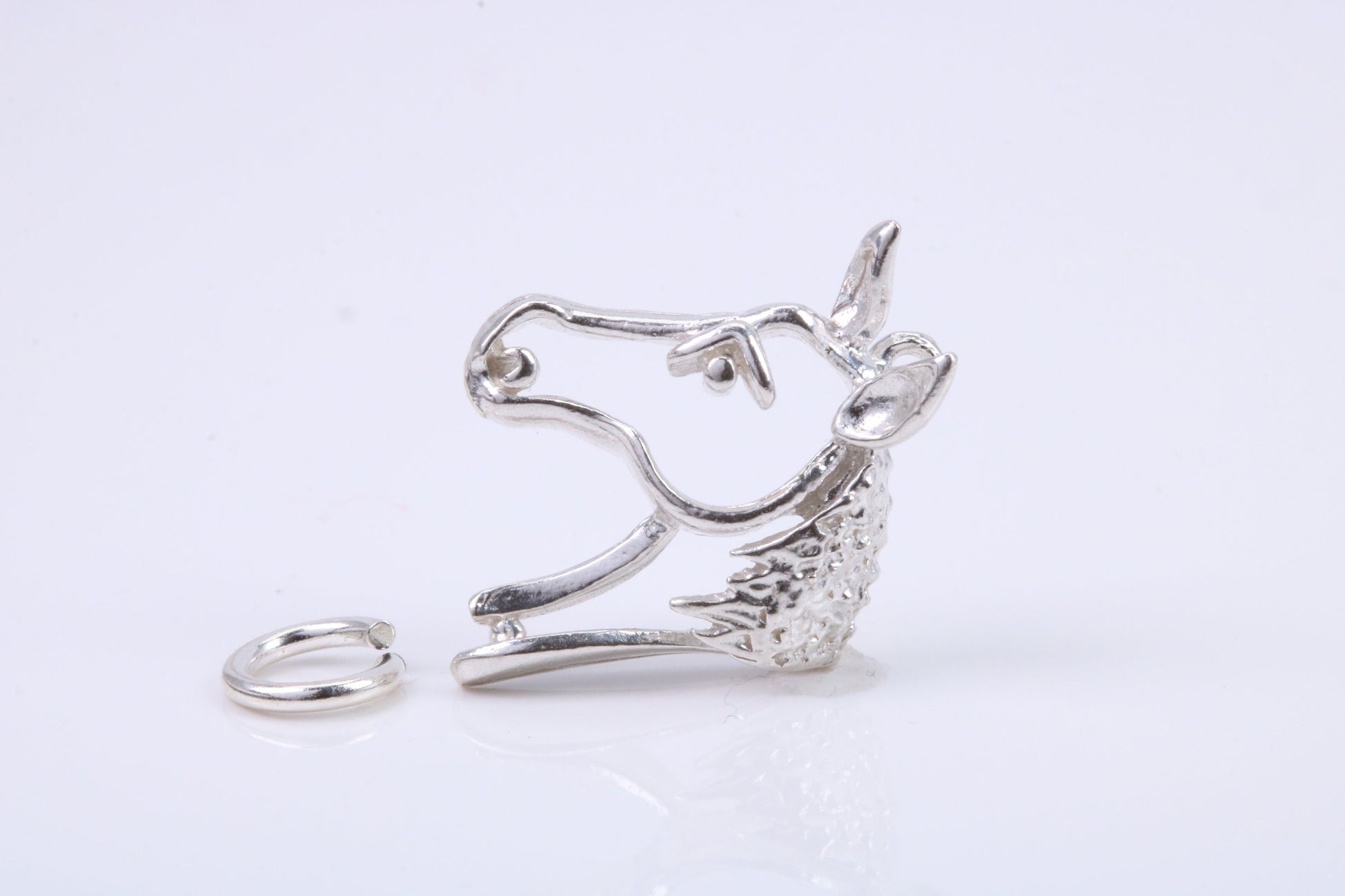 Horse Head Charm, Traditional Charm, Made from Solid 925 Grade Sterling Silver, Complete with Attachment Link