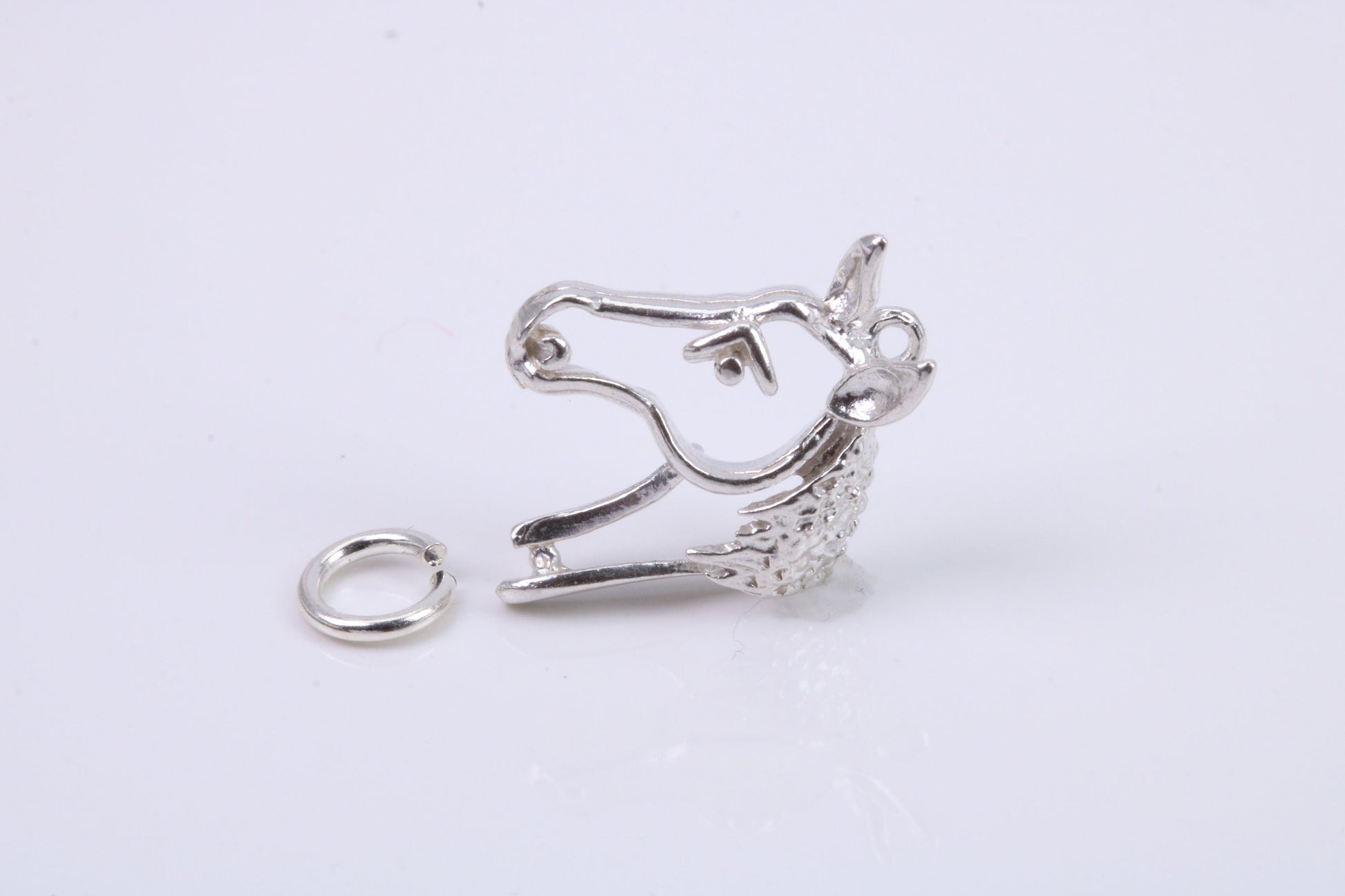 Horse Head Charm, Traditional Charm, Made from Solid 925 Grade Sterling Silver, Complete with Attachment Link