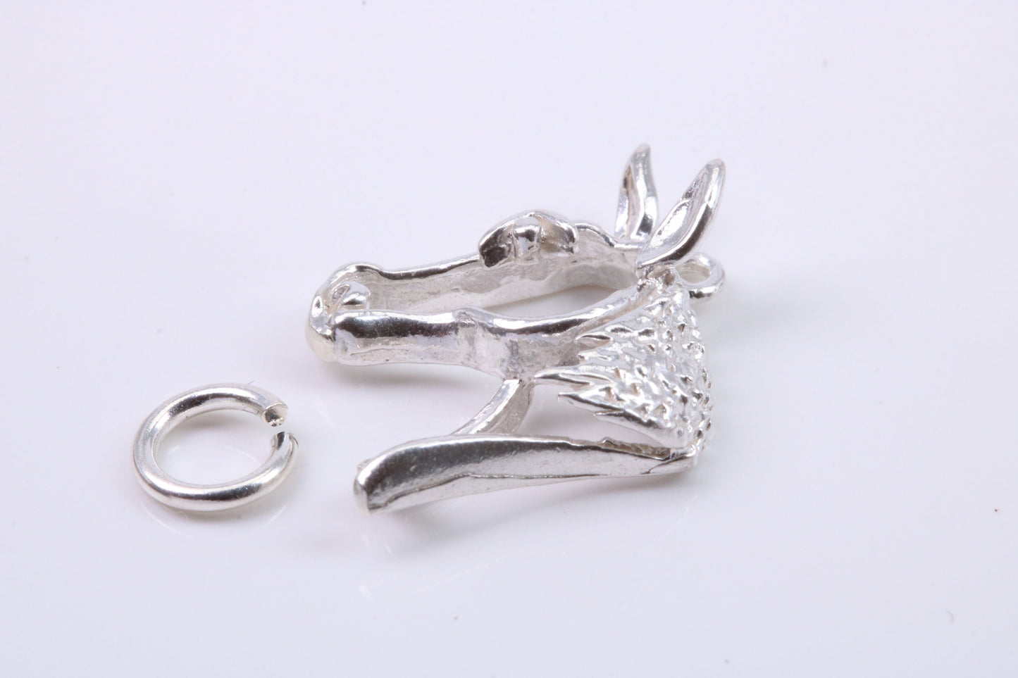 Horse Head Charm, Traditional Charm, Made from Solid 925 Grade Sterling Silver, Complete with Attachment Link