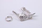 Horse Head Charm, Traditional Charm, Made from Solid 925 Grade Sterling Silver, Complete with Attachment Link