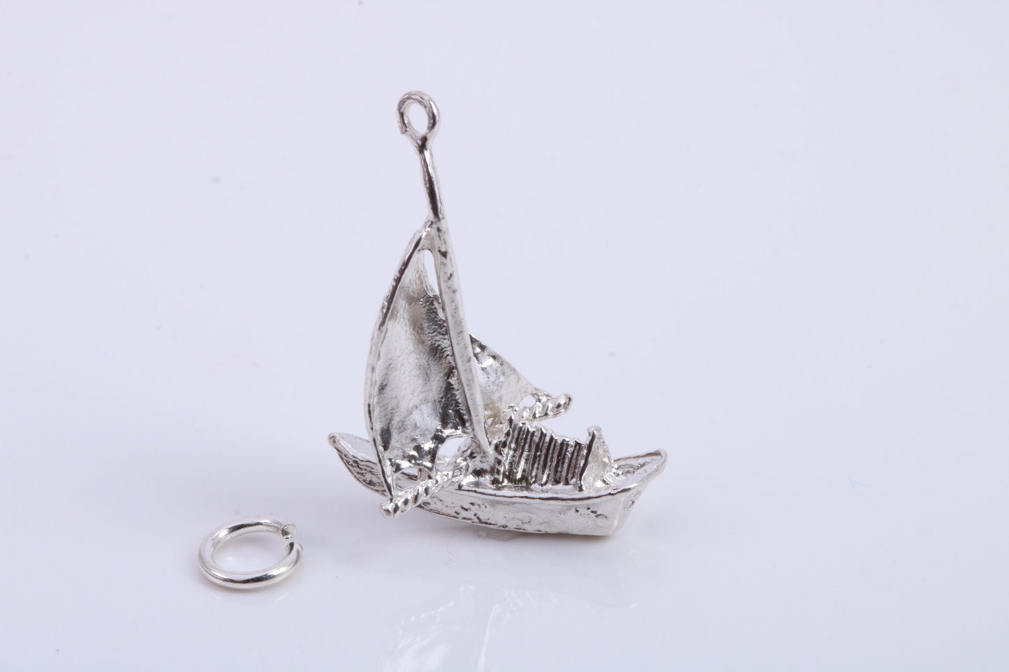 Sailing Boat Charm, Traditional Charm, Made from Solid 925 Grade Sterling Silver, Complete with Attachment Link