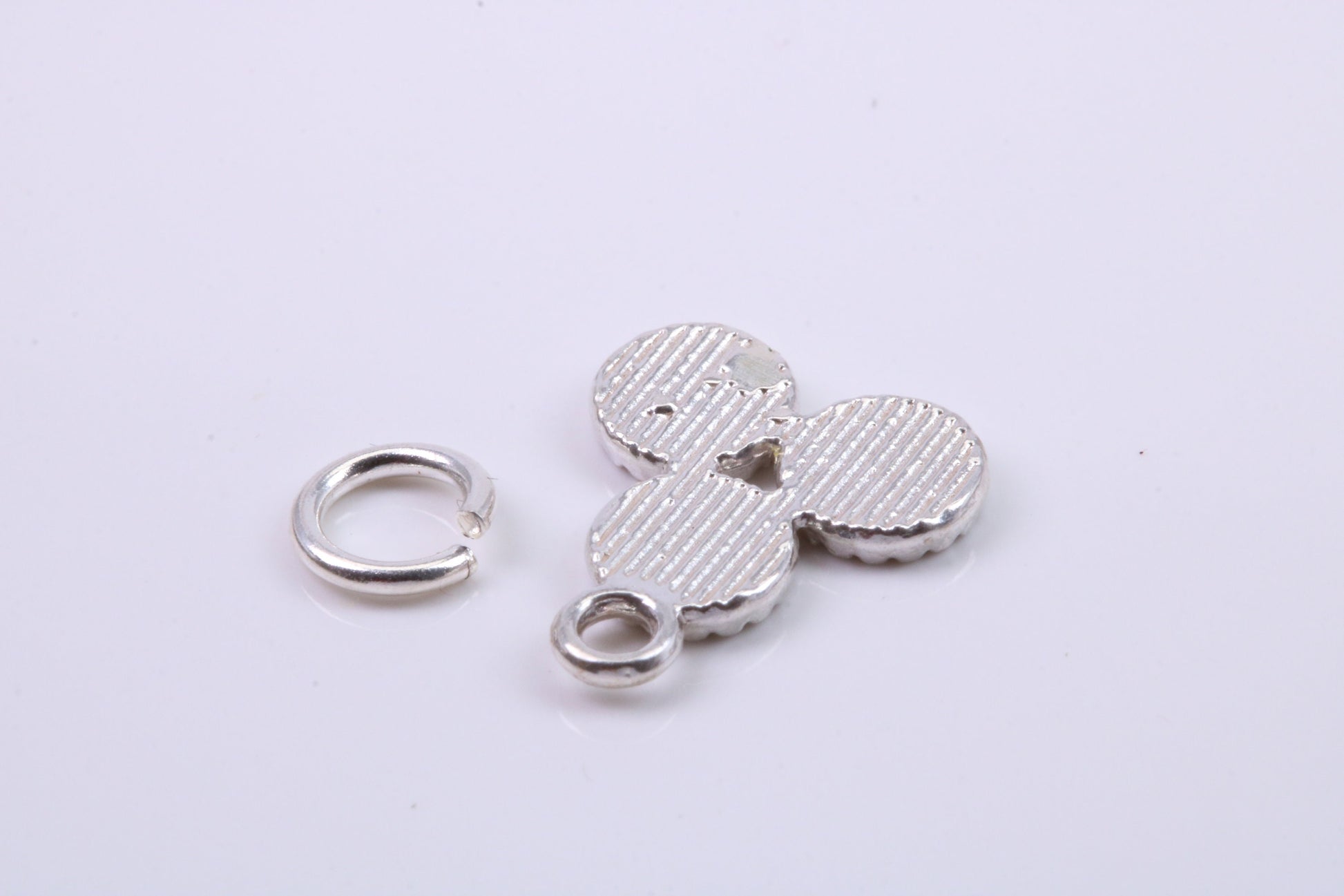 Casino Chips Charm, Traditional Charm, Made from Solid 925 Grade Sterling Silver, Complete with Attachment Link