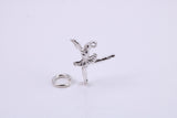 Ballerina Charm, Traditional Charm, Made from Solid 925 Grade Sterling Silver, Complete with Attachment Link