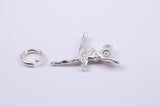 Ballerina Charm, Traditional Charm, Made from Solid 925 Grade Sterling Silver, Complete with Attachment Link