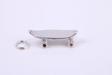 Skateboard Charm, Traditional Charm, Made from Solid 925 Grade Sterling Silver, Complete with Attachment Link