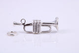 Trumpet Charm, Traditional Charm, Made from Solid 925 Grade Sterling Silver, Complete with Attachment Link