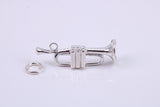 Trumpet Charm, Traditional Charm, Made from Solid 925 Grade Sterling Silver, Complete with Attachment Link