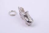 Football Boots Charm, Traditional Charm, Made from Solid 925 Grade Sterling Silver, Complete with Attachment Link