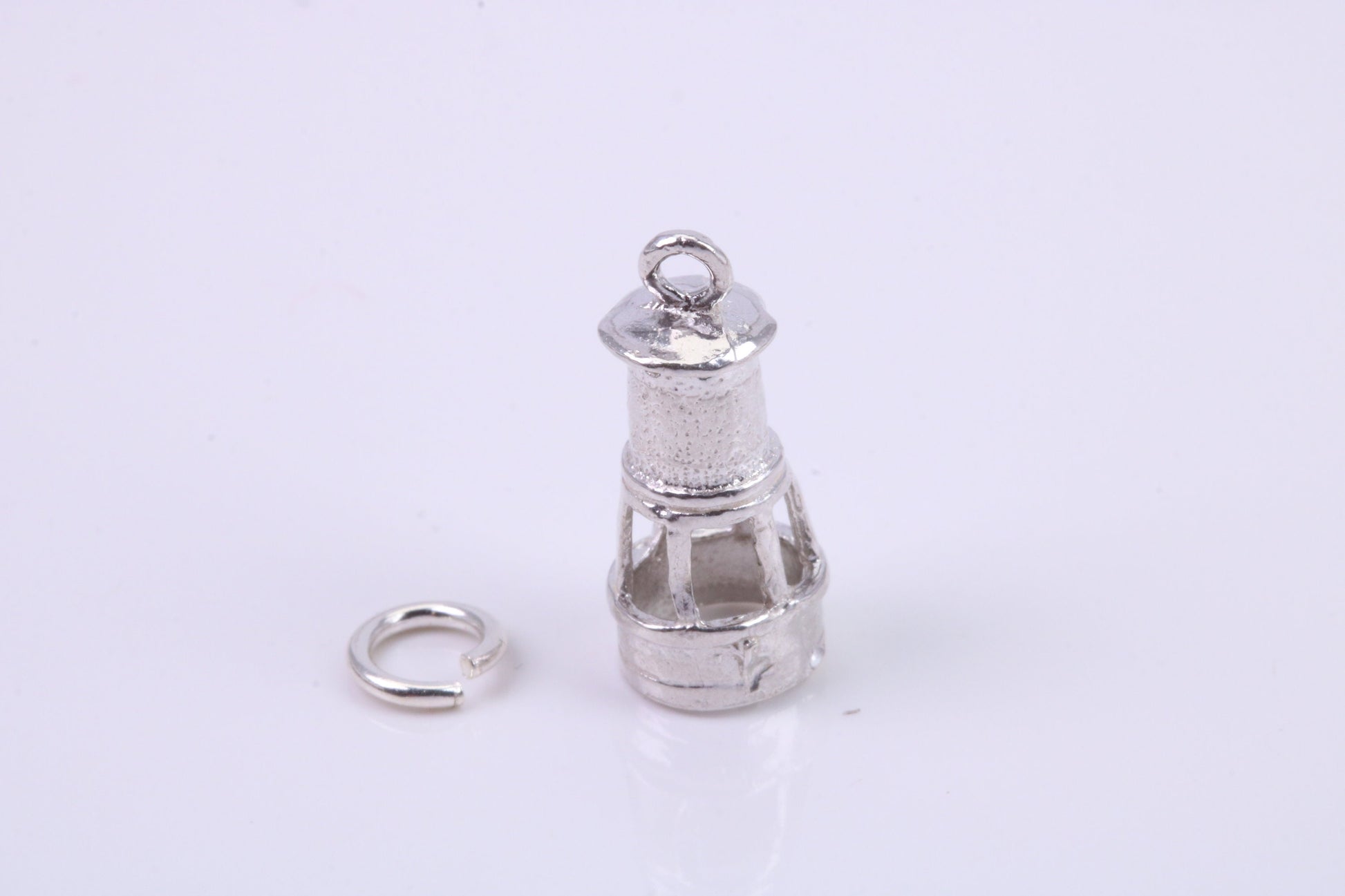 Lighthouse Charm, Traditional Charm, Made from Solid 925 Grade Sterling Silver, Complete with Attachment Link