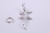 Gecko Lizard Charm, Traditional Charm, Made from Solid 925 Grade Sterling Silver, Complete with Attachment Link