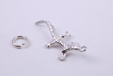 Gecko Lizard Charm, Traditional Charm, Made from Solid 925 Grade Sterling Silver, Complete with Attachment Link