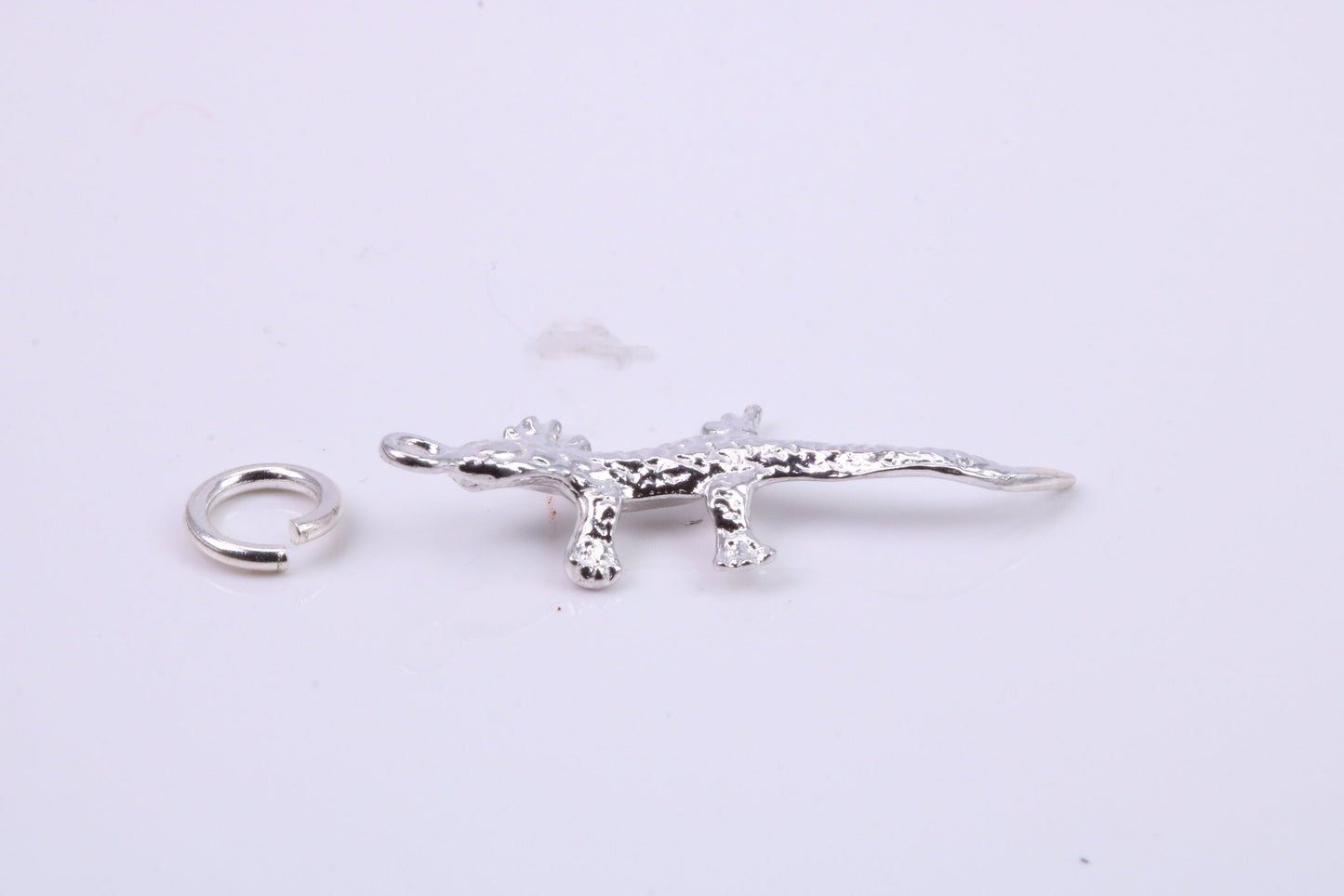 Gecko Lizard Charm, Traditional Charm, Made from Solid 925 Grade Sterling Silver, Complete with Attachment Link