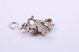 Welsh Dragon Charm, Traditional Charm, Made from Solid 925 Grade Sterling Silver, Complete with Attachment Link