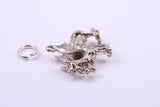 Welsh Dragon Charm, Traditional Charm, Made from Solid 925 Grade Sterling Silver, Complete with Attachment Link