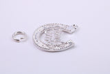 Good Luck Horse Shoe Charm, Made from Solid Cast Silver, Complete with Attachment Link