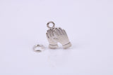 Gloves Charm, Traditional Charm, Made from Solid 925 Grade Sterling Silver, Complete with Attachment Link
