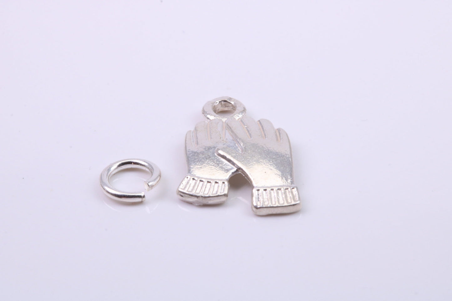 Gloves Charm, Traditional Charm, Made from Solid 925 Grade Sterling Silver, Complete with Attachment Link