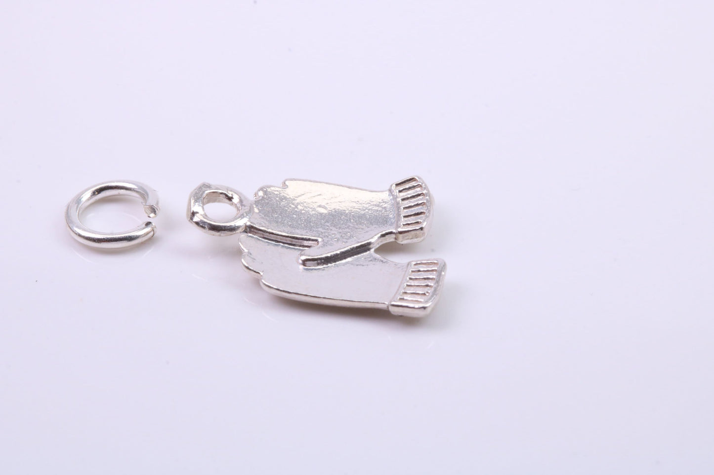 Gloves Charm, Traditional Charm, Made from Solid 925 Grade Sterling Silver, Complete with Attachment Link