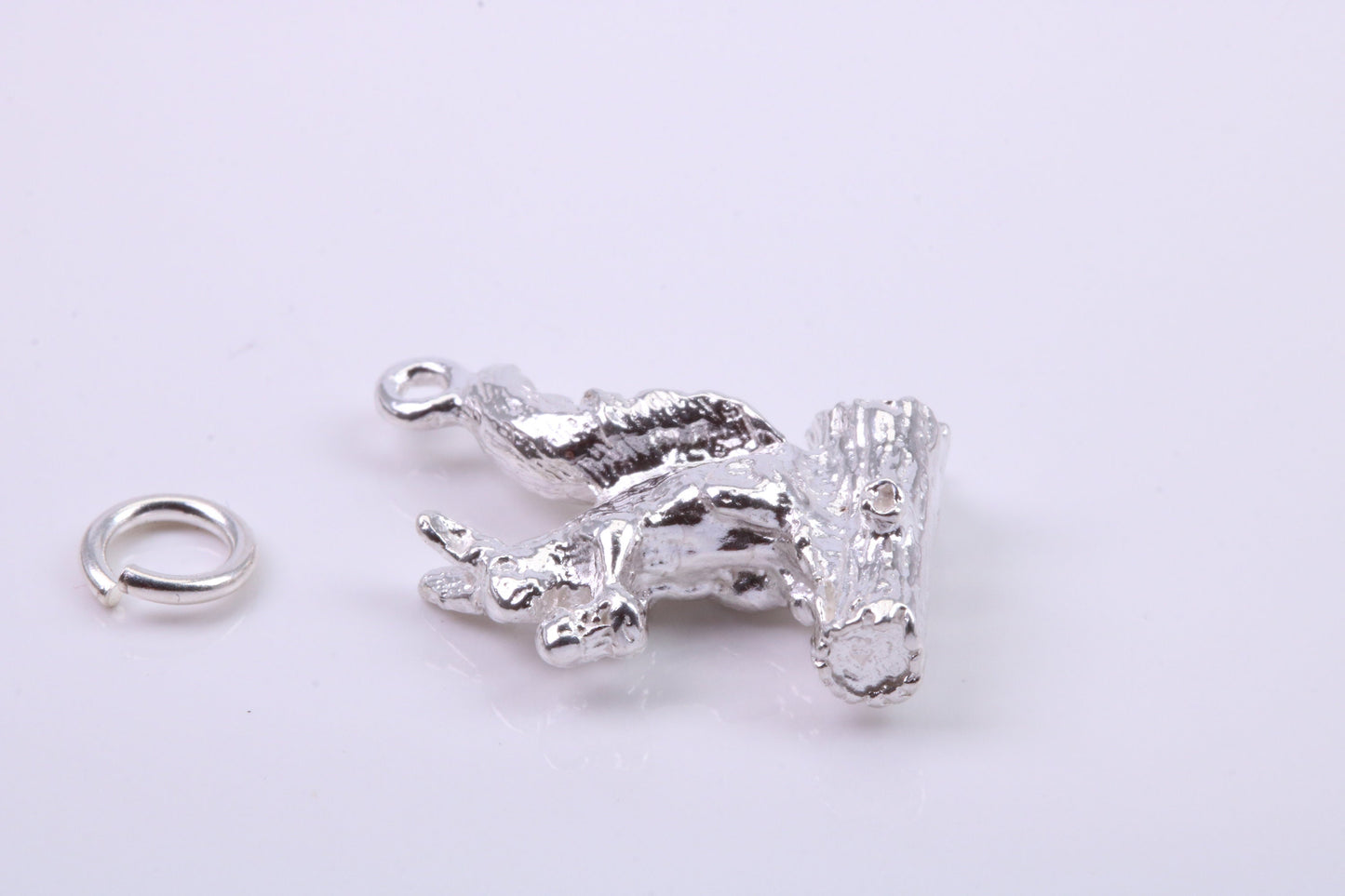 Squirrel Charm, Traditional Charm, Made from Solid 925 Grade Sterling Silver, Complete with Attachment Link