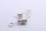 Cow Charm, Traditional Charm, Made from Solid Cast 925 Grade Sterling Silver, Complete with Attachment Link