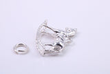 Rocking Horse Charm, Traditional Charm, Made from Solid 925 Grade Sterling Silver, Complete with Attachment Link