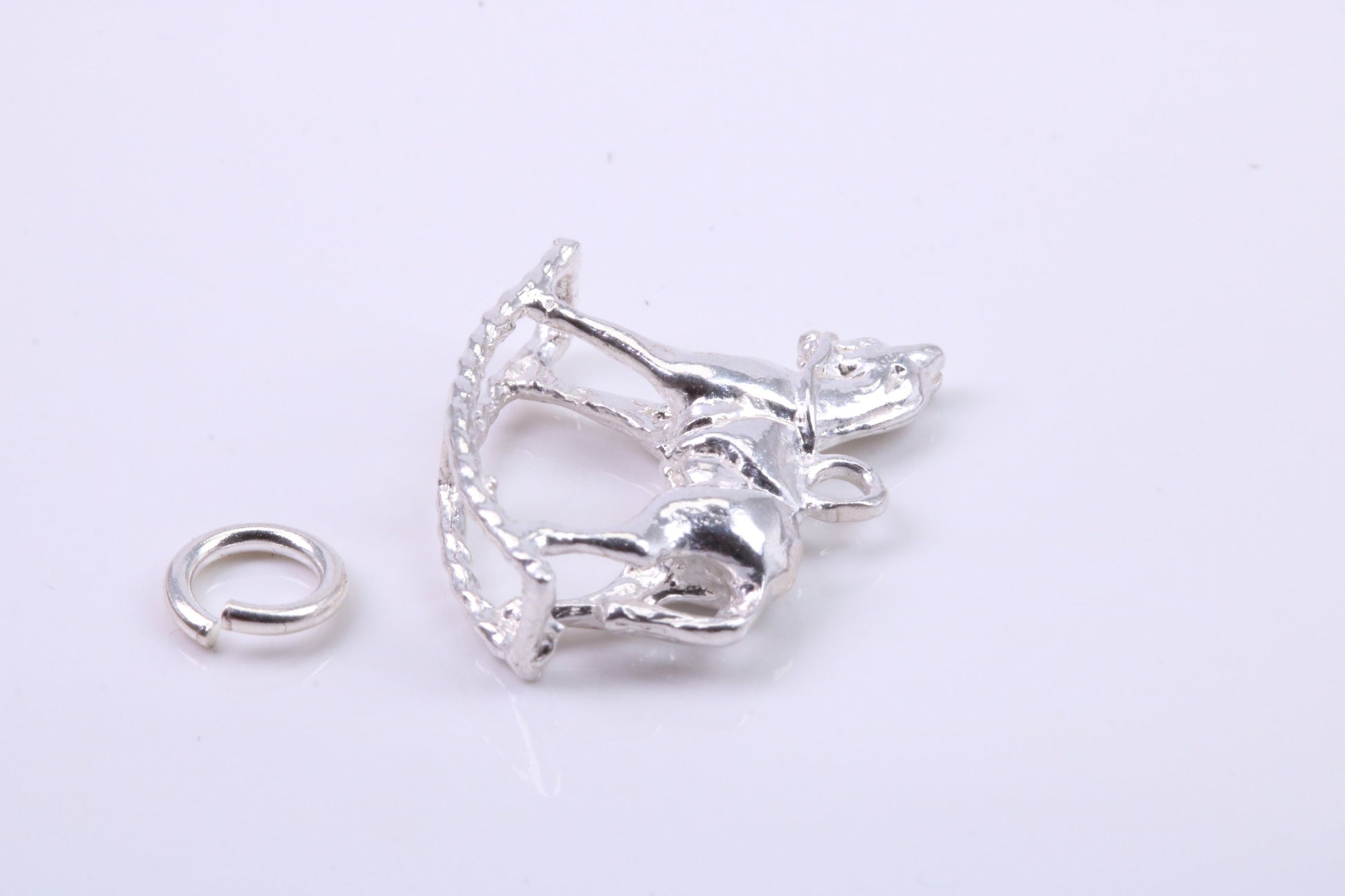 Rocking Horse Charm, Traditional Charm, Made from Solid 925 Grade Sterling Silver, Complete with Attachment Link